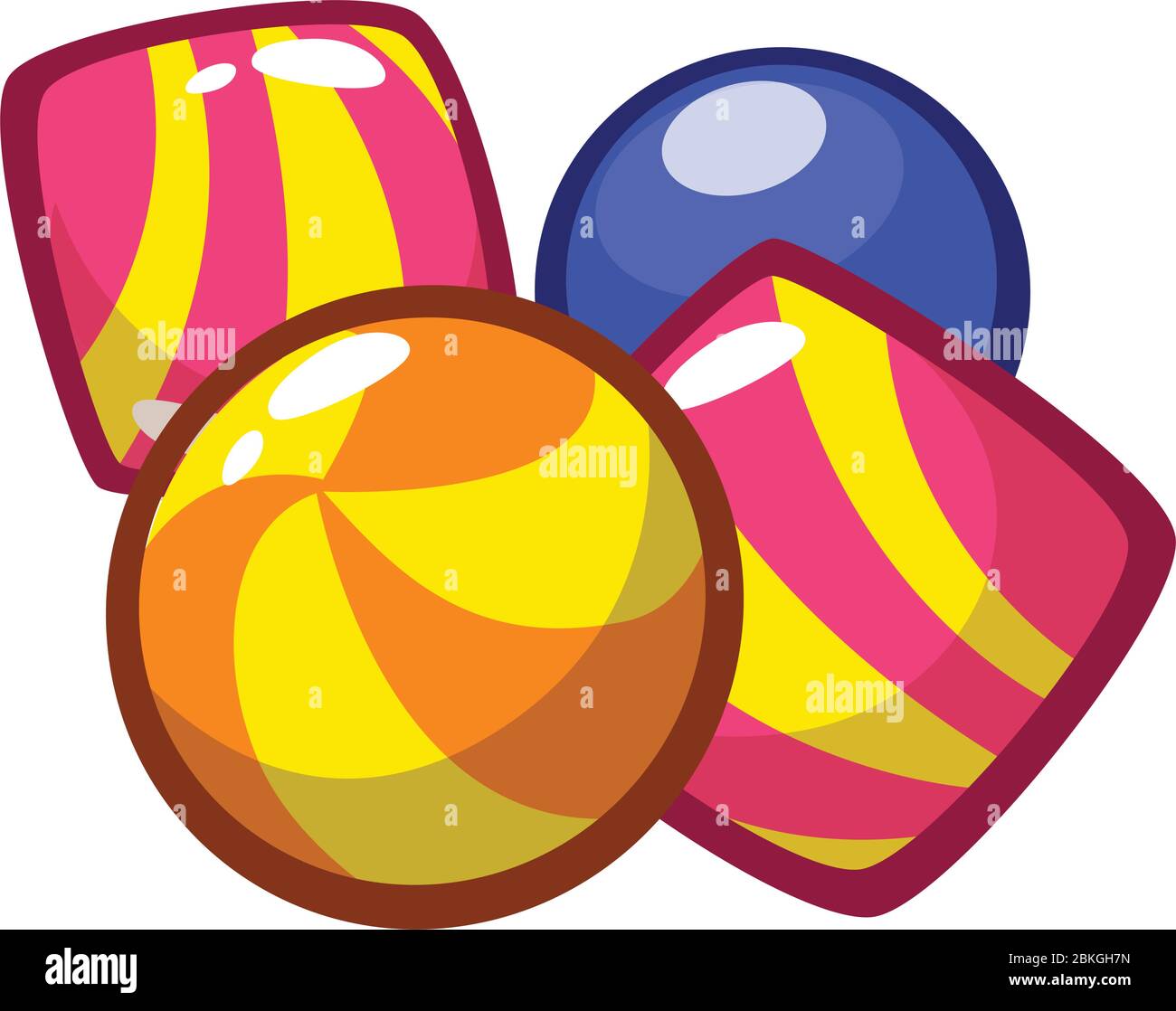Cartoon bunte Süßigkeiten Set. Vektor-Illustration von Leckereien für Halloween Stock Vektor