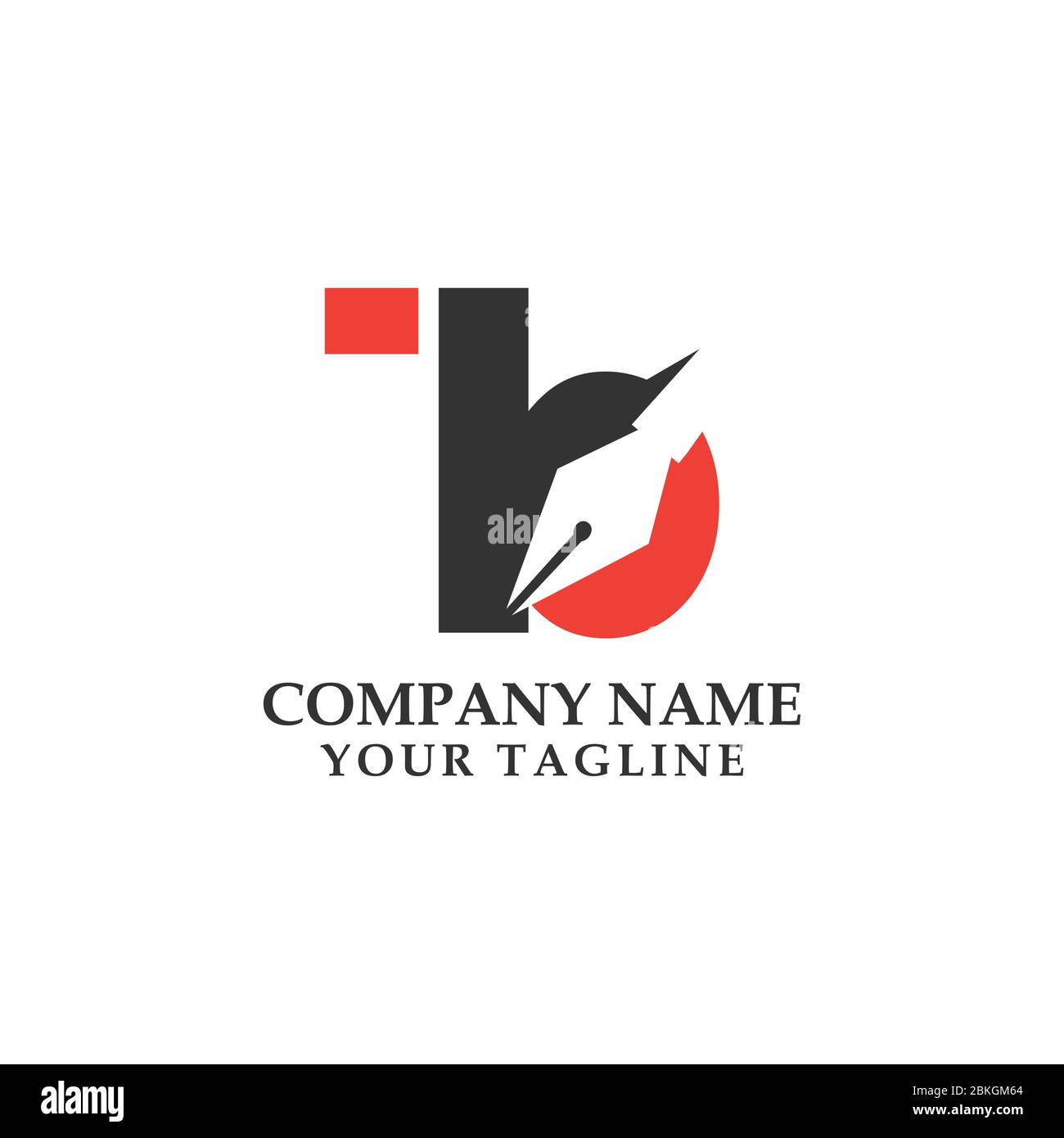 Konzept des B-Logo-Schreibstifts. B Buchstabe Design Vektor Illustration modernes Monogramm Symbol. Stock Vektor