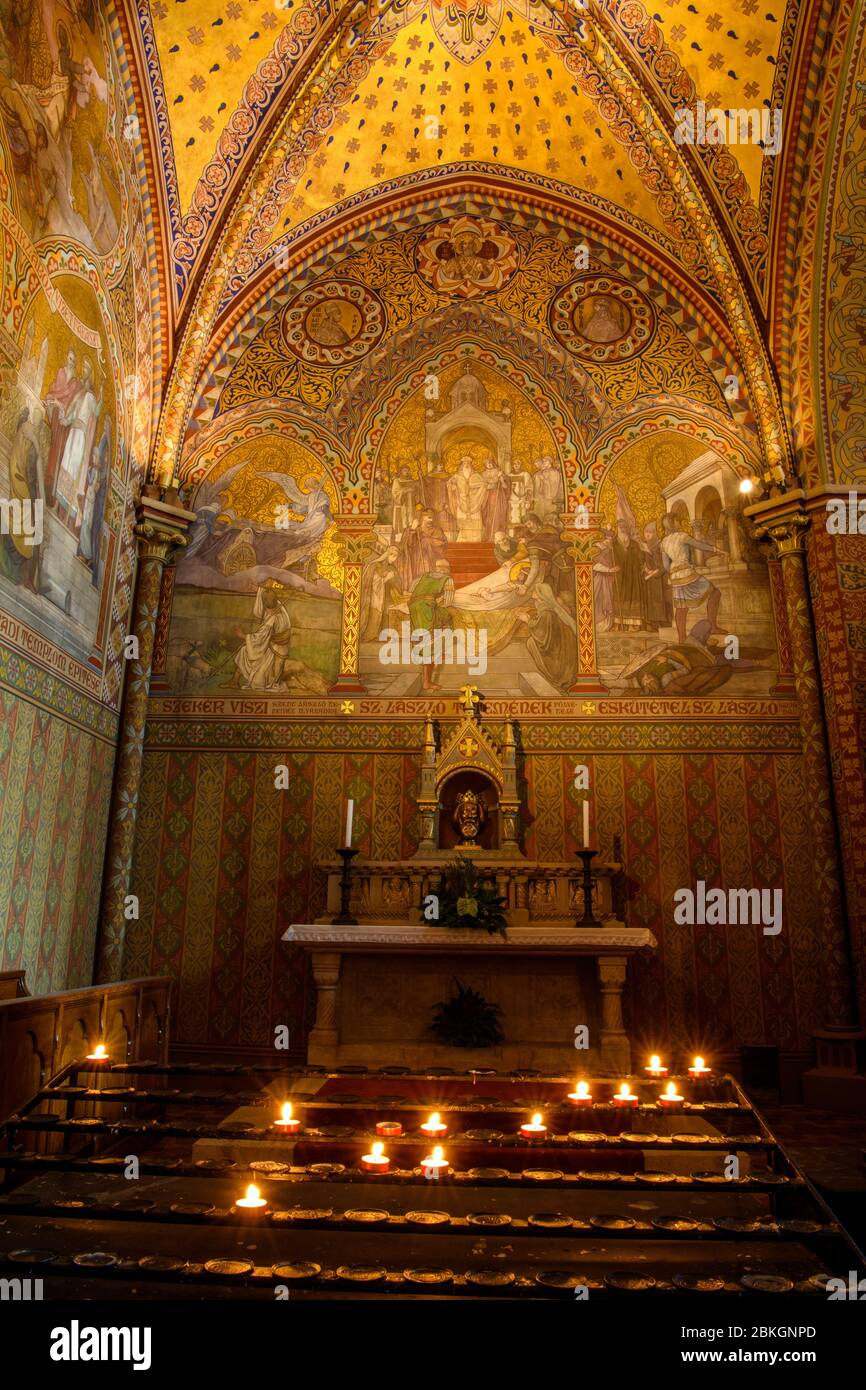 Matthias Kirche- Interior, Budapest, Mittelungarn, Ungarn Stockfoto