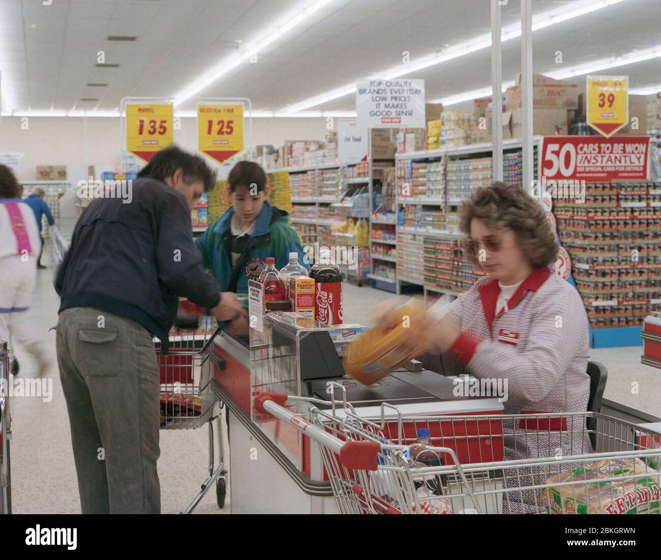 1991, Kwiksave Supermarkt, Penkridge, Staffordshire, West Midlands, England Stockfoto