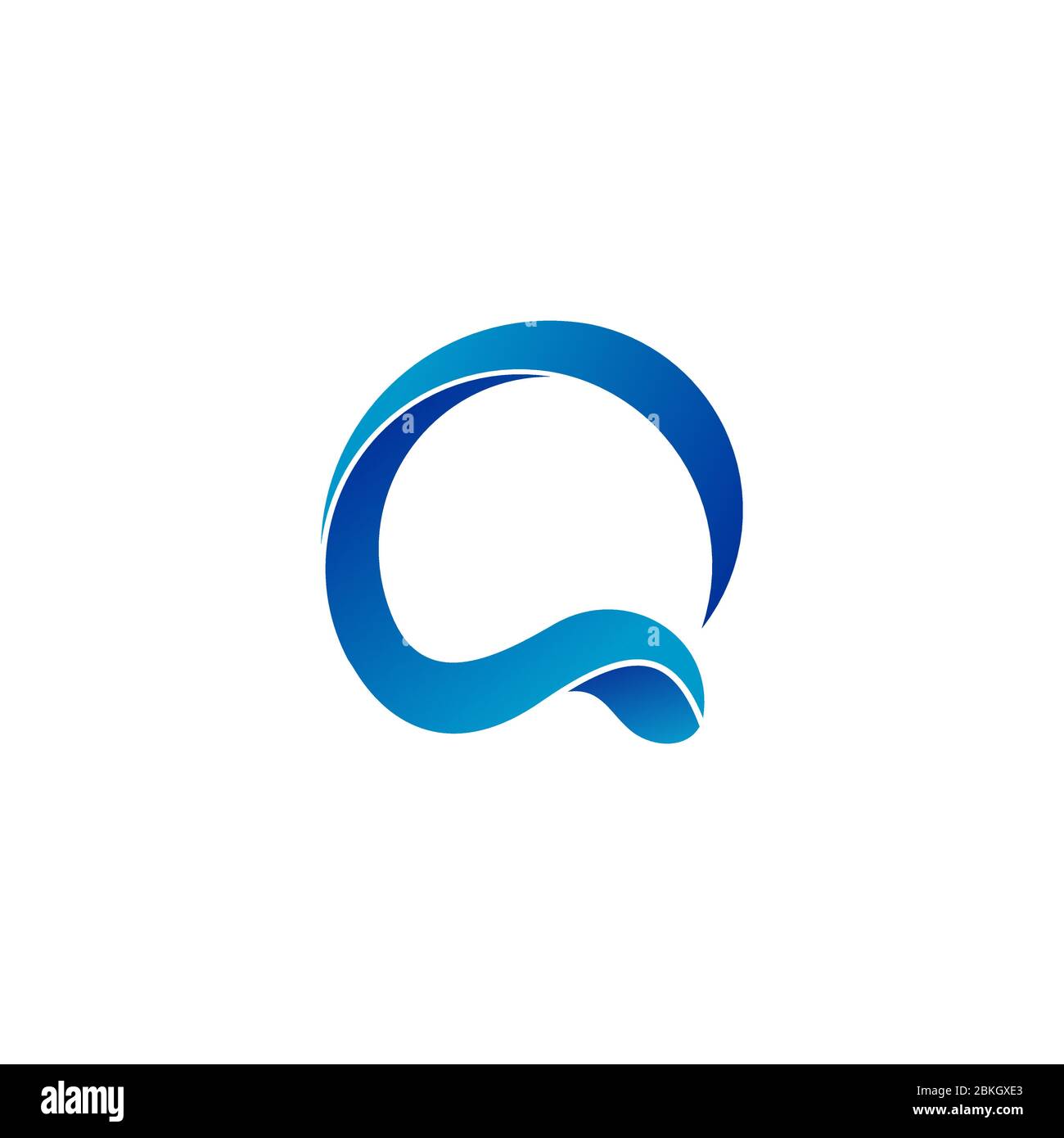 Initil Letter Q Grafik Logo Vorlage, Wave Design Konzept, isoliert auf weißem Hintergrund. Stock Vektor