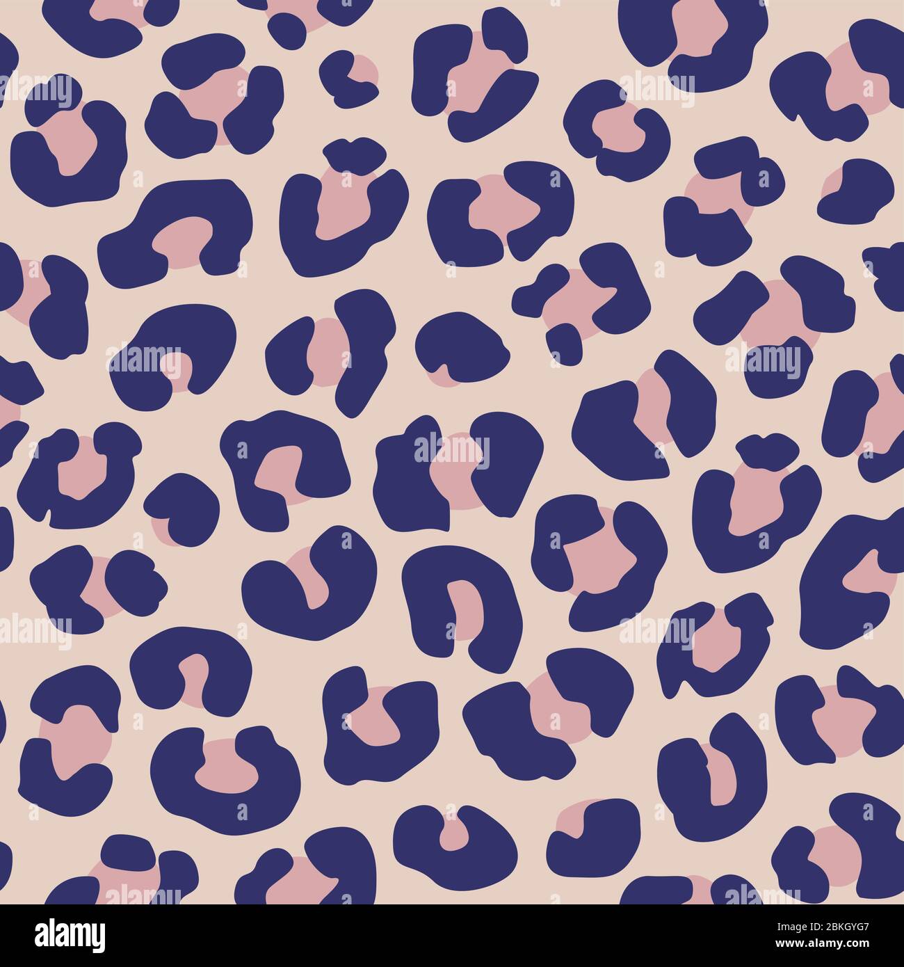 Vektor Stoff oder Papier Minimal abstrakt Leopard Muster in Pink & Blau Stock Vektor