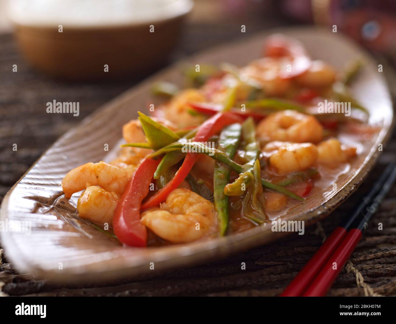 Sichuan King Prawn Stockfoto
