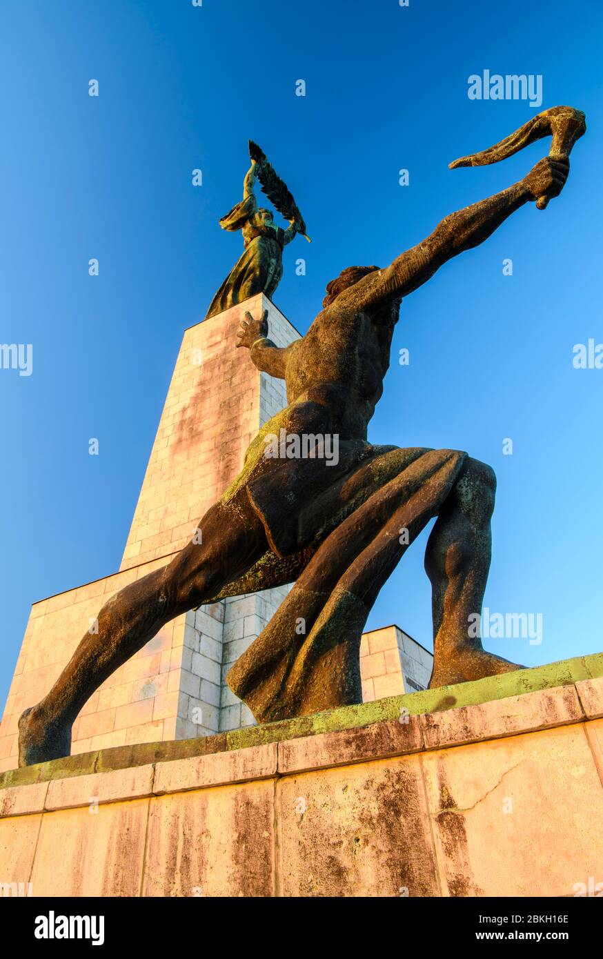 Ansichten von der Citadella- Progress Statue, Budapest, Mittelungarn, Ungarn Stockfoto
