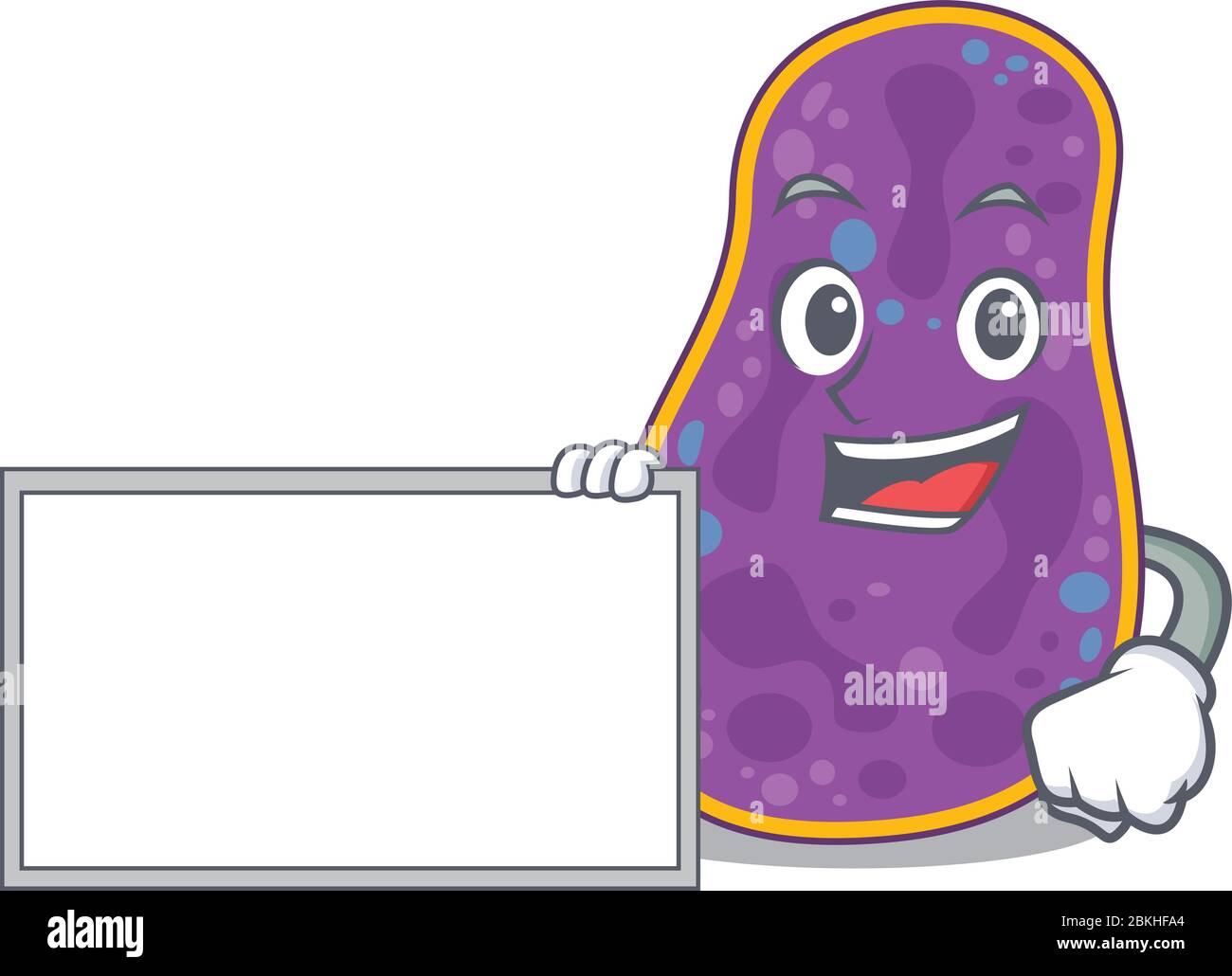 Shigella sp. Bakterien Cartoon Charakter Design-Stil mit Brett Stock Vektor