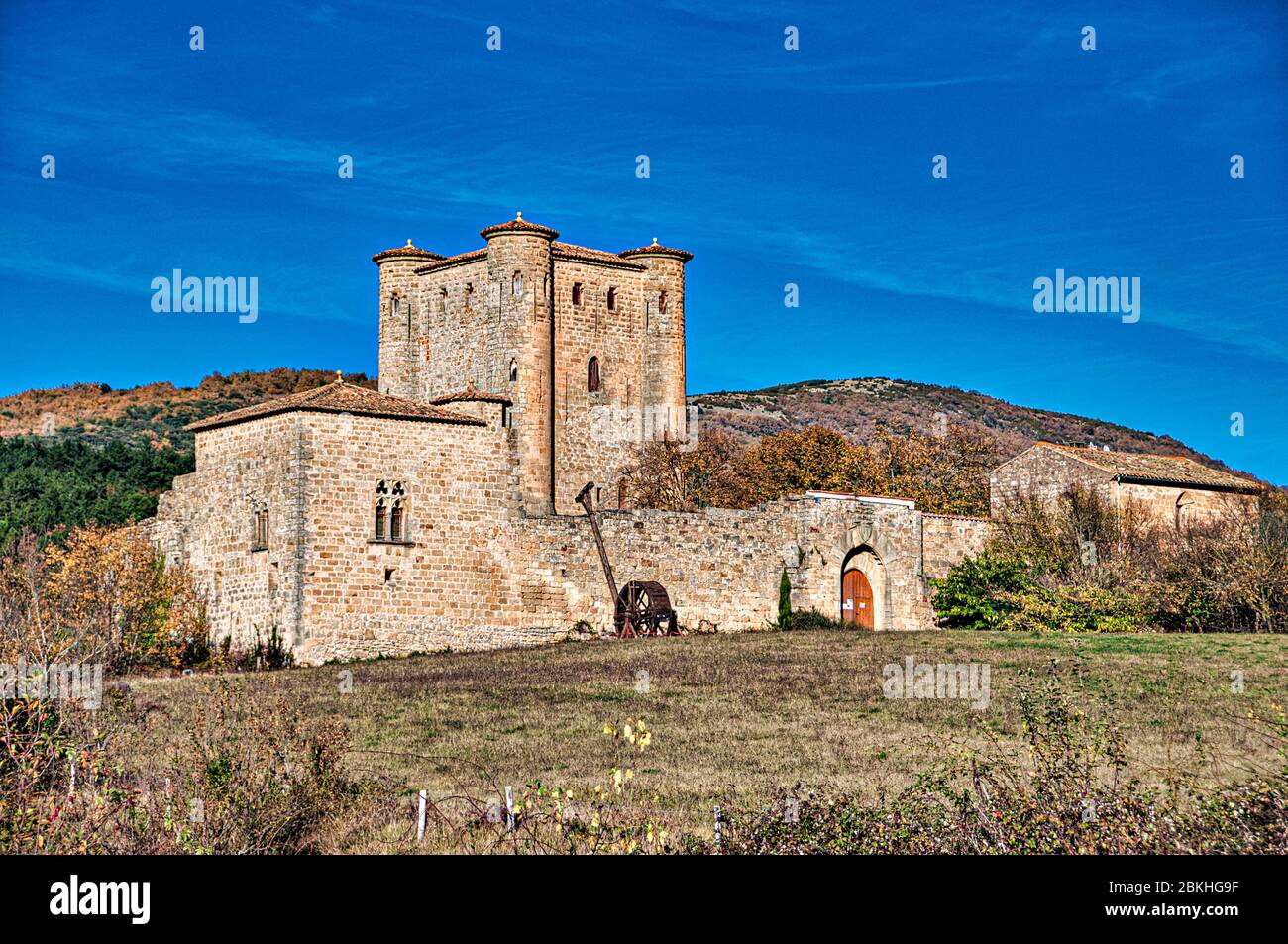 Schloss Arques aus dem 14. Jahrhundert, Chateau d'Arques, Frankreich Stockfoto