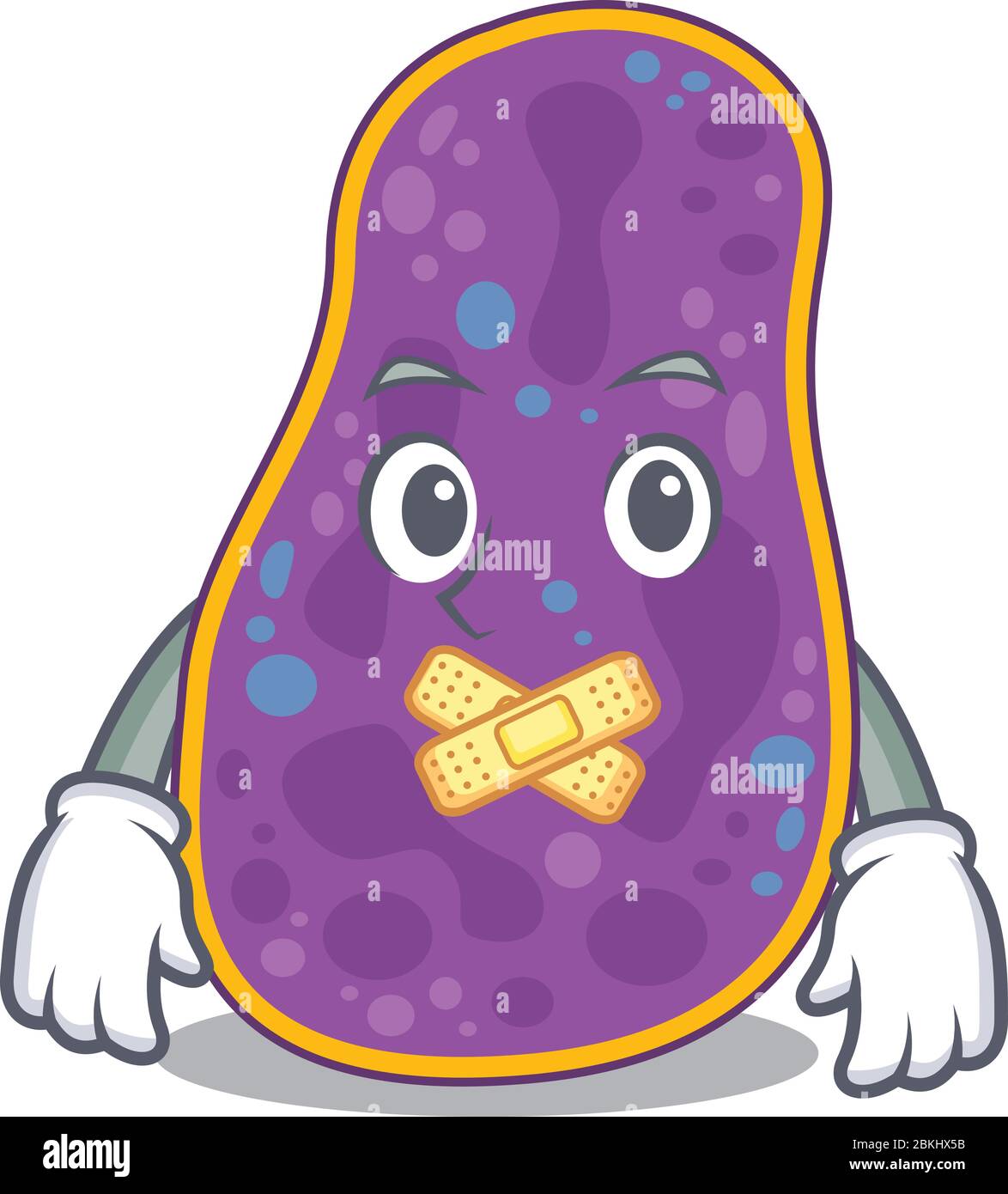 Shigella sp. Bakterien Cartoon Charakter Stil mit geheimnisvollen stille Geste Stock Vektor