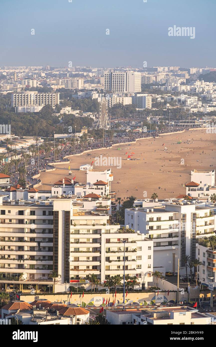 Marokko, Region Souss-Massa, Agadir, Panorama der Stadt vom alten Kasbah Hügel (oder Agadir Oufella) Stockfoto