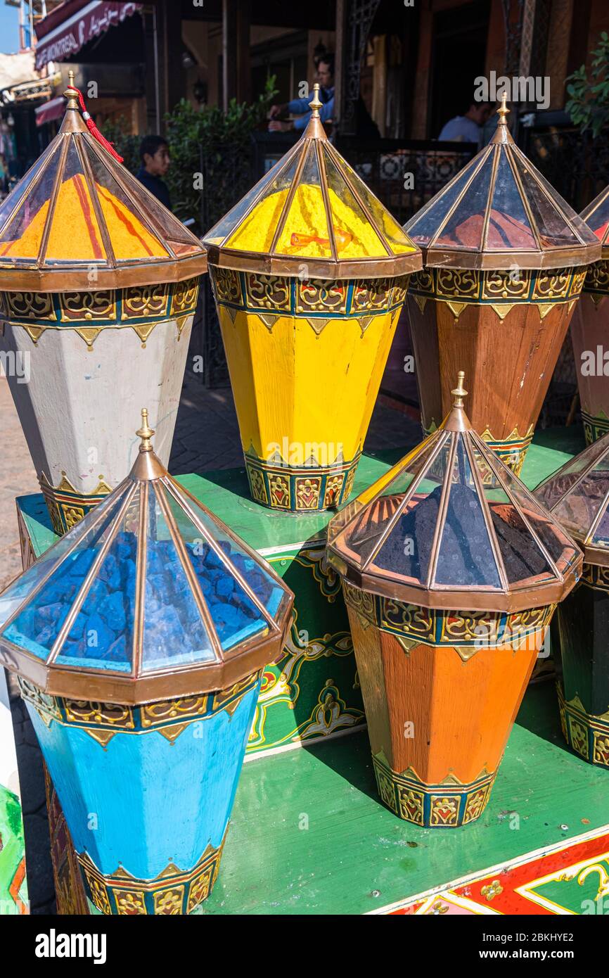 Marokko, Marrakesch-Safi Region, Marrakesch, Kaiserstadt, Medina (UNESCO-Weltkulturerbe), der Souk Stockfoto