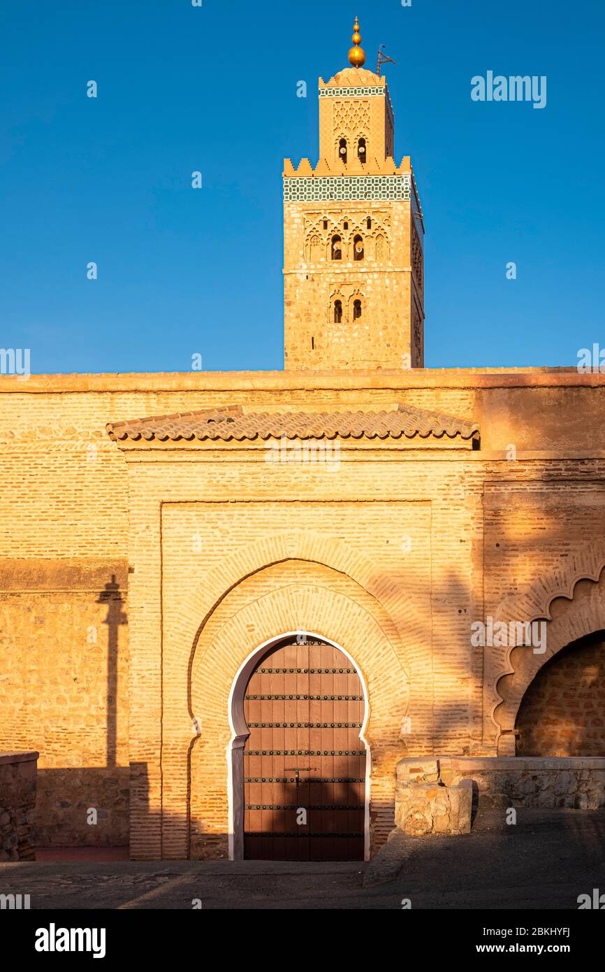 Marokko, Marrakesch-Safi Region, Marrakesch, Kaiserstadt, Medina (UNESCO-Weltkulturerbe), Koutoubia Moschee Stockfoto