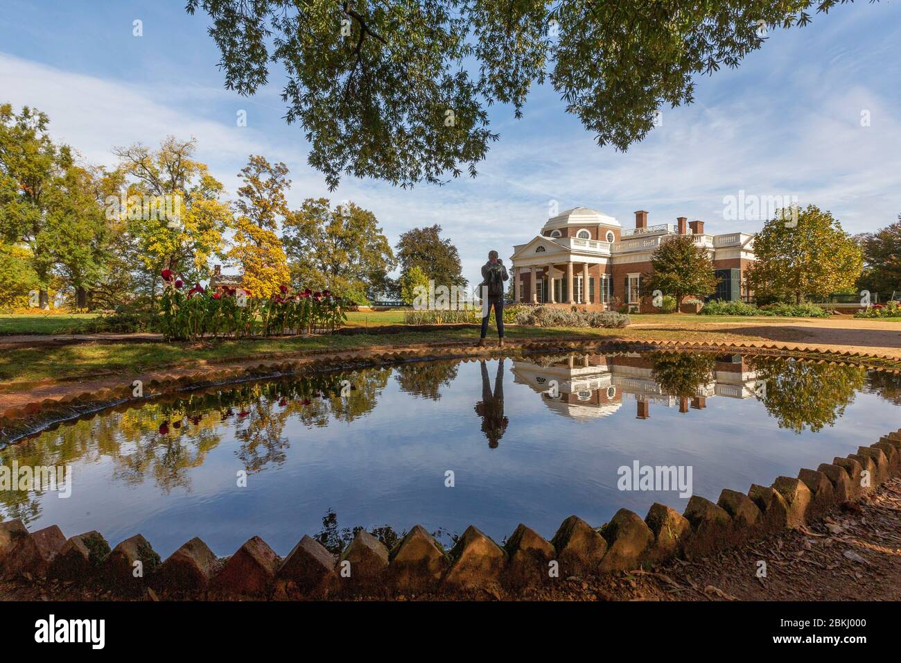 USA, Virginia, Monticello, das Haus von Thomas Jefferson, das von der UNESCO zum Weltkulturerbe erklärt wurde Stockfoto