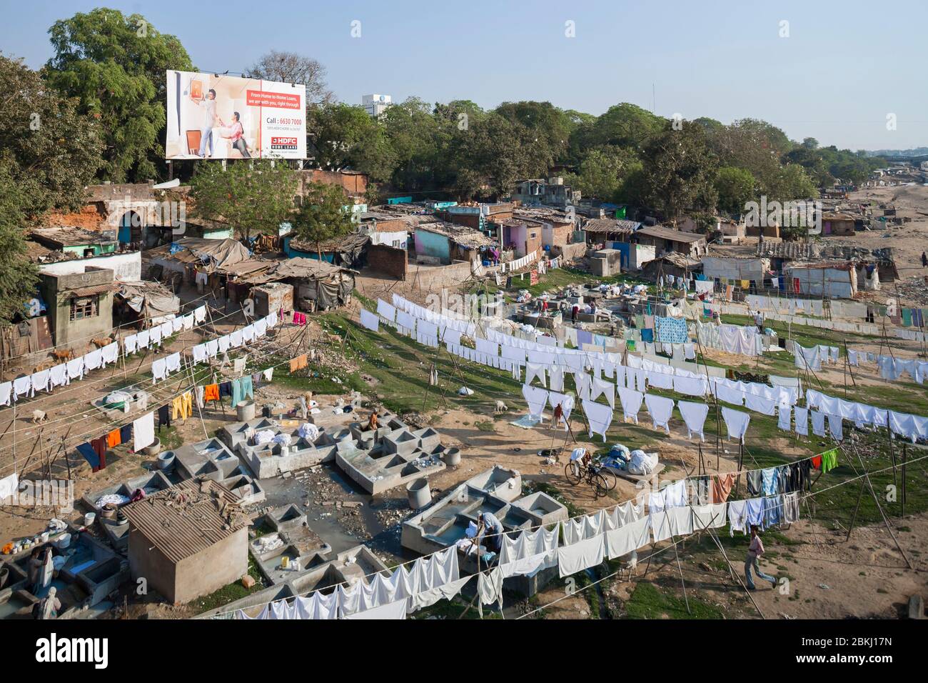 Indien, Gujarat Staat, Ahmedabad, Open-Air-Wäscherei Stockfoto