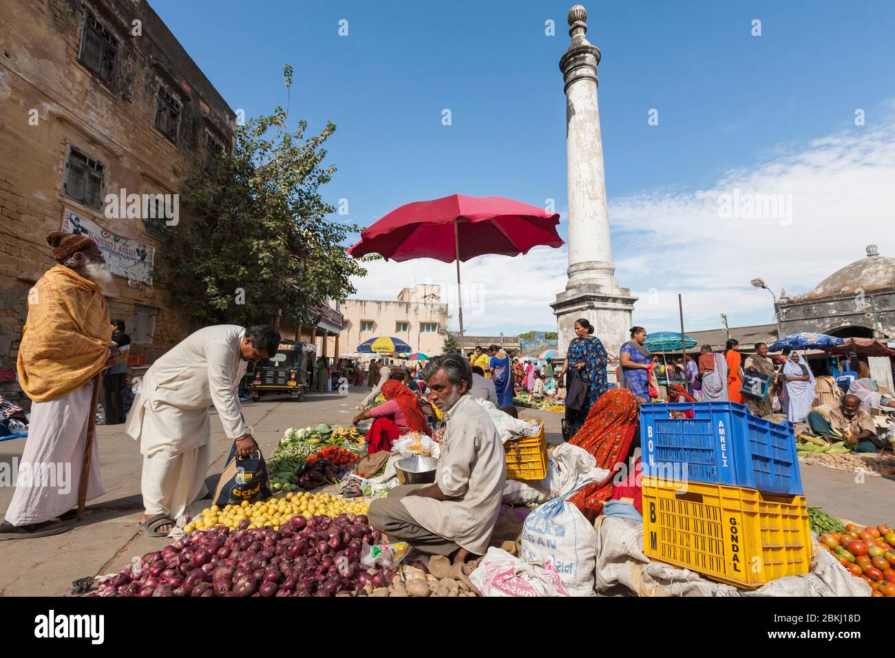 Indien, Daman und Diu Territory, Diu District, Gemüsemarkt Stockfoto