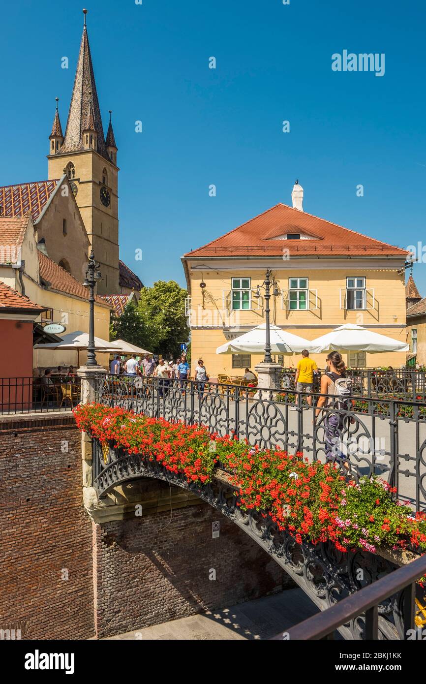 Rumänien, Sibiu Judet, Siebenbürgen, Karpaten, Sibiu, die Altstadt, die Brücke der Lügen Stockfoto