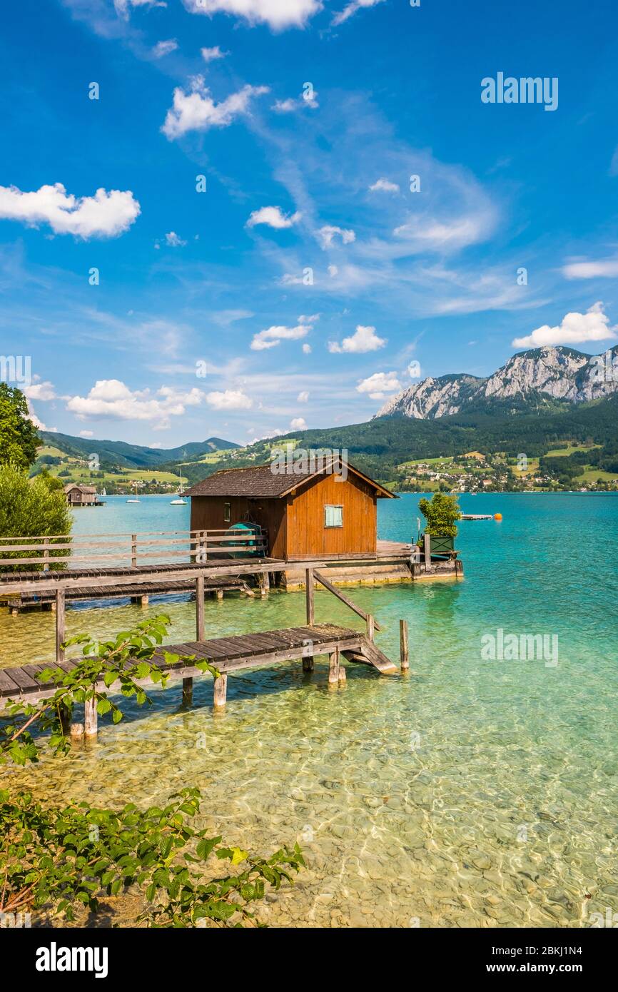 Österreich, Oberösterreich, Weyregg am Attersee, Attersee Stockfoto