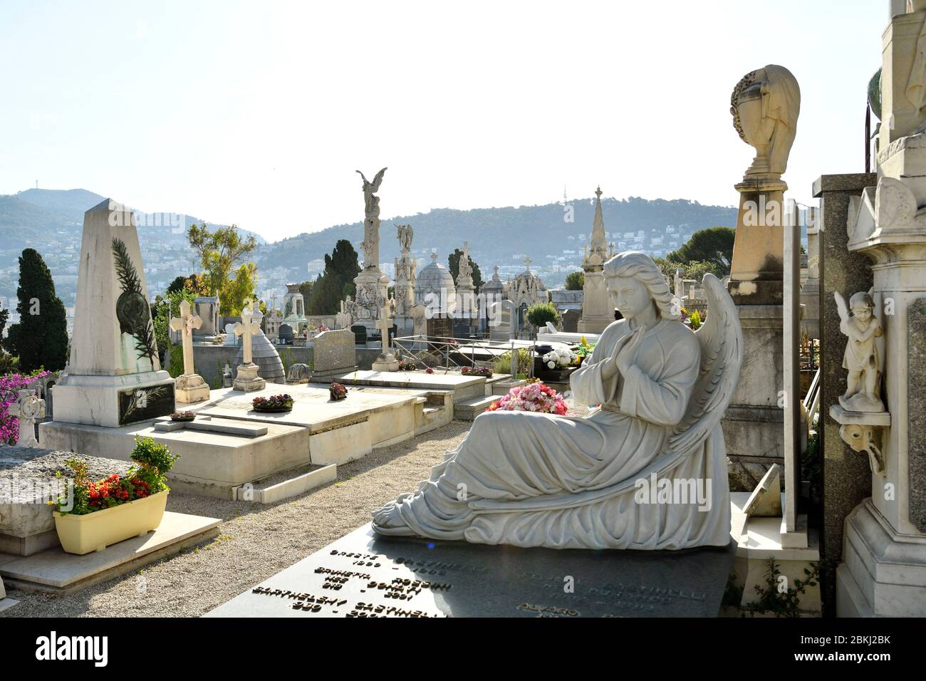 Frankreich, Alpes-Maritimes, Nizza, der monumentale Burgfriedhof wurde Ende des 18. Jahrhunderts auf dem Burghügel angesiedelt Stockfoto