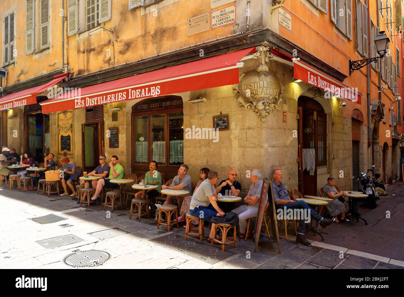 Frankreich, Alpes-Maritimes, Nizza, Altstadt, Rue de la Prefecture, Les Distilleries Idéales Pub Stockfoto