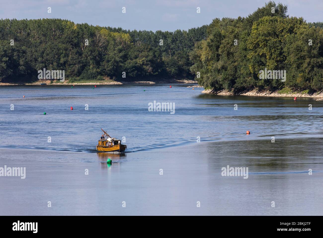 Frankreich, Maine et Loire, Loire-Tal als Weltkulturerbe der UNESCO, Béhuard, Loire Skipper Stockfoto