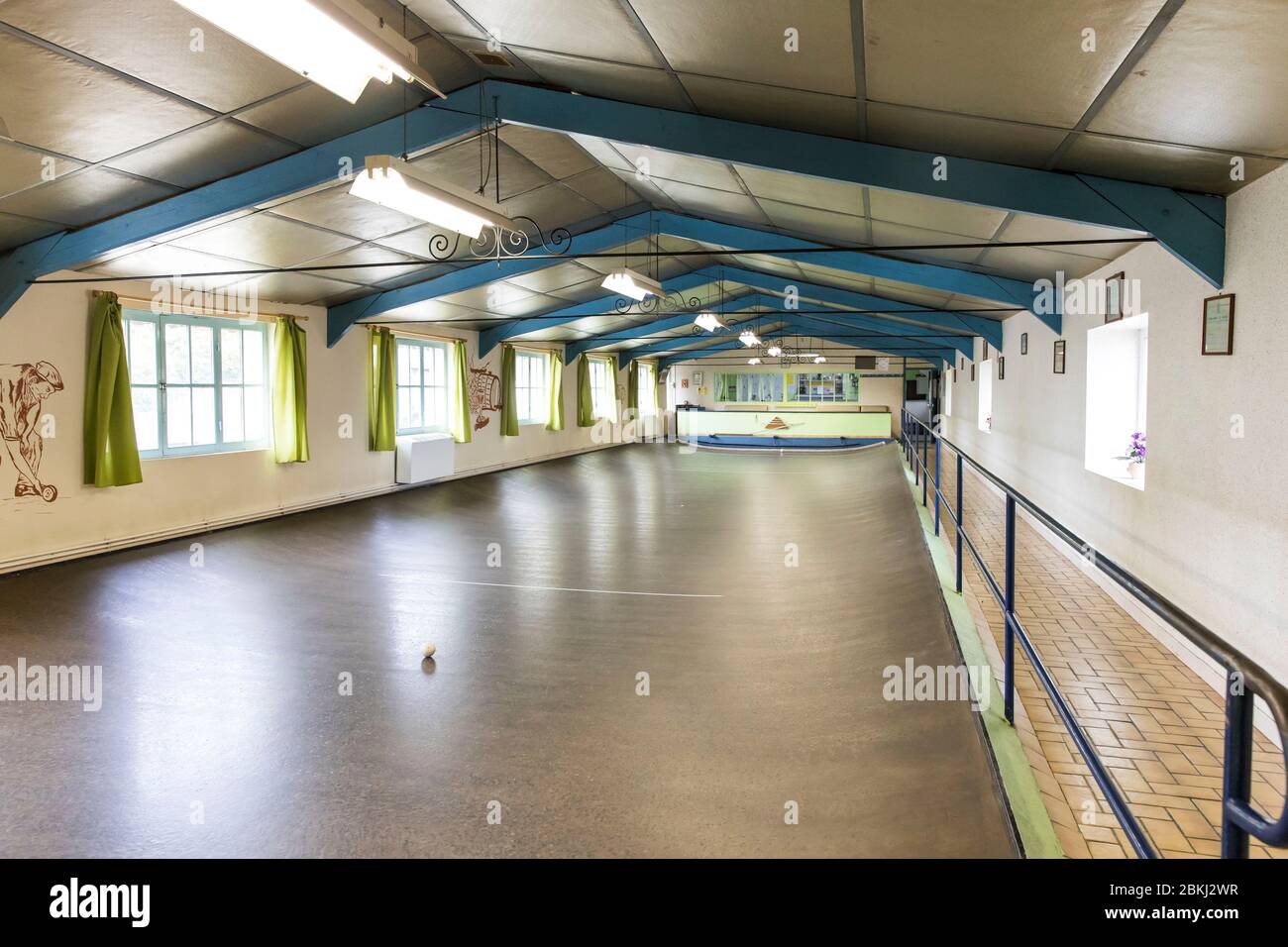 Frankreich, Maine et Loire, Loire-Tal als Weltkulturerbe der UNESCO, Brion, Fort Ballsaal, traditionelle Ballspiel aus Westfrankreich, de la paix Gesellschaftssaal Stockfoto