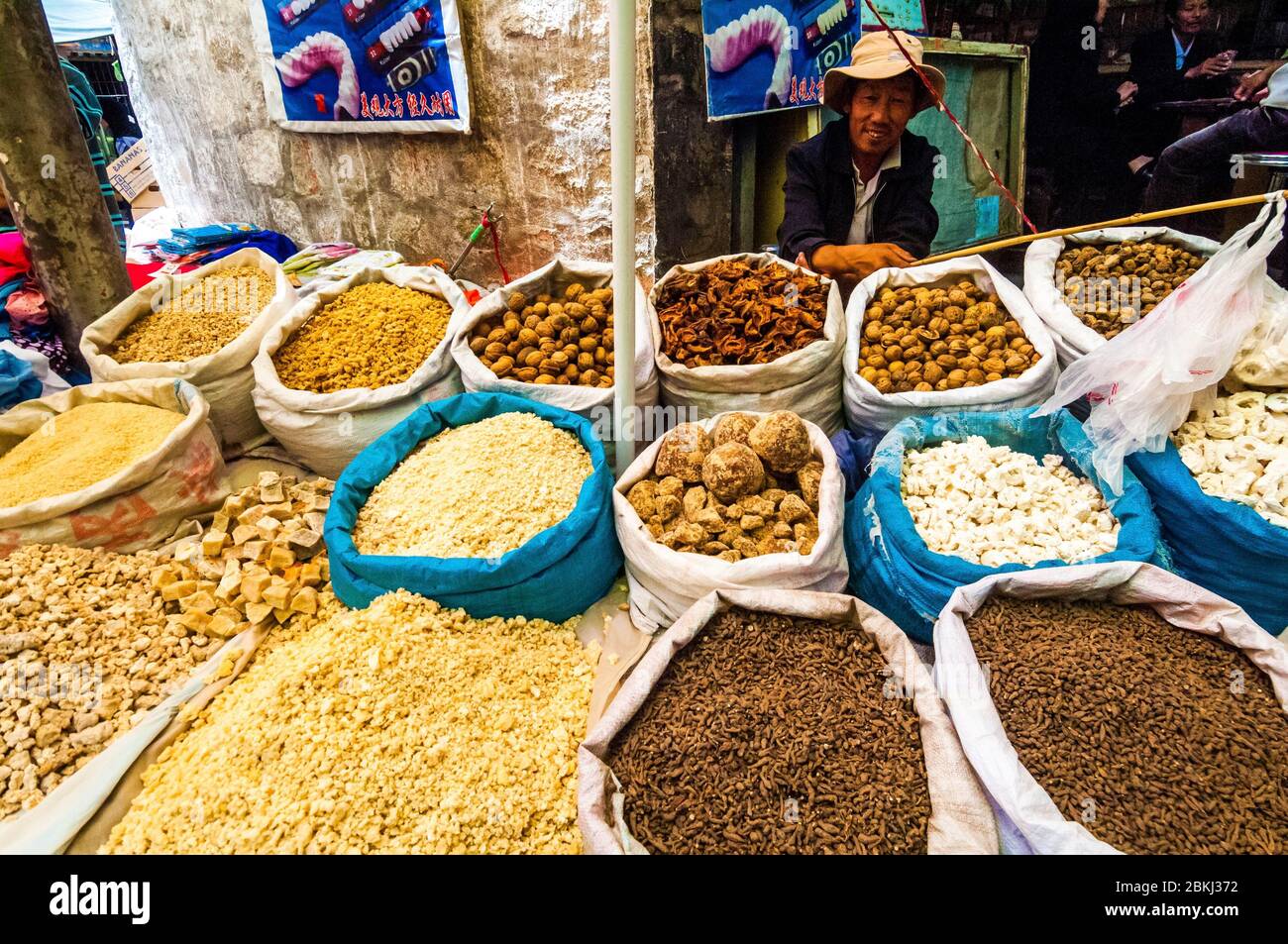 China, Zentraltibet, Ü Tsang, Lhasa, Barkhor oder altes tibetisches Viertel, Markt Stockfoto