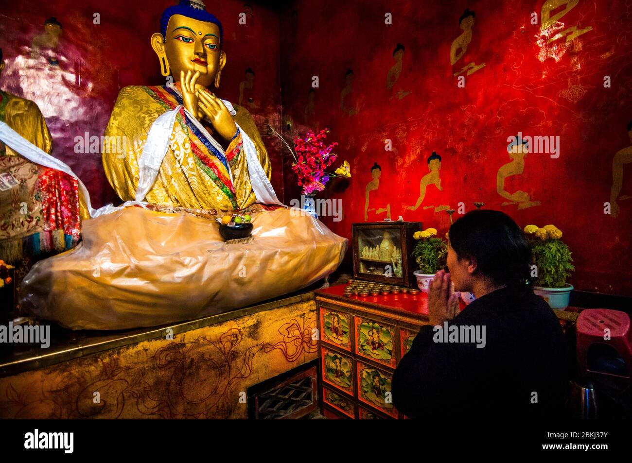 China, Zentraltibet, Ü Tsang, Lhasa, Ramoche-Tempel, Maitreya Bouddha oder der Zukunft Stockfoto
