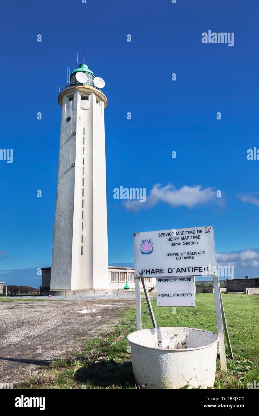 Frankreich, seine-Maritime, La Potrie-Cap-d'Antifer, der Leuchtturm Antifer Stockfoto