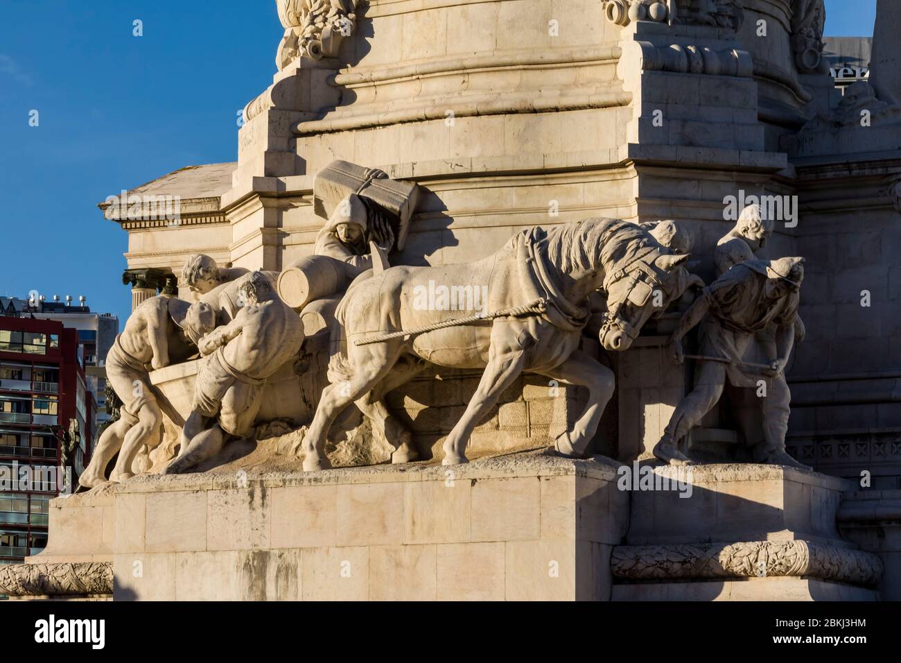 Portugal, Lissabon, nördlich der Stadt, Detail der Statue des Marquis de Pombal Stockfoto