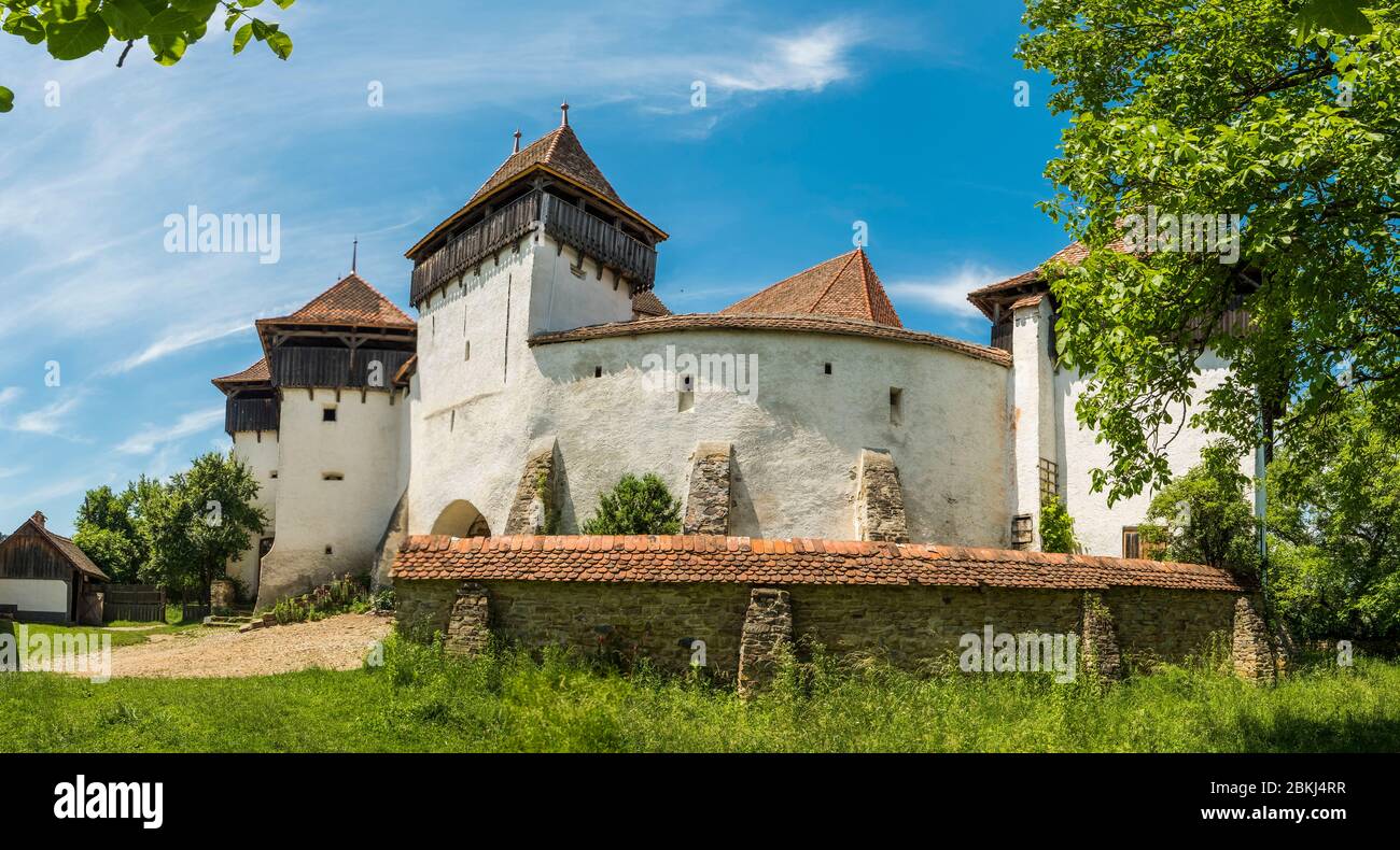 Rumänien, Transylvania, Viscri, Dorf mit befestigten Kirche, als Weltkulturerbe von der UNESCO, die befestigte Kirche Stockfoto
