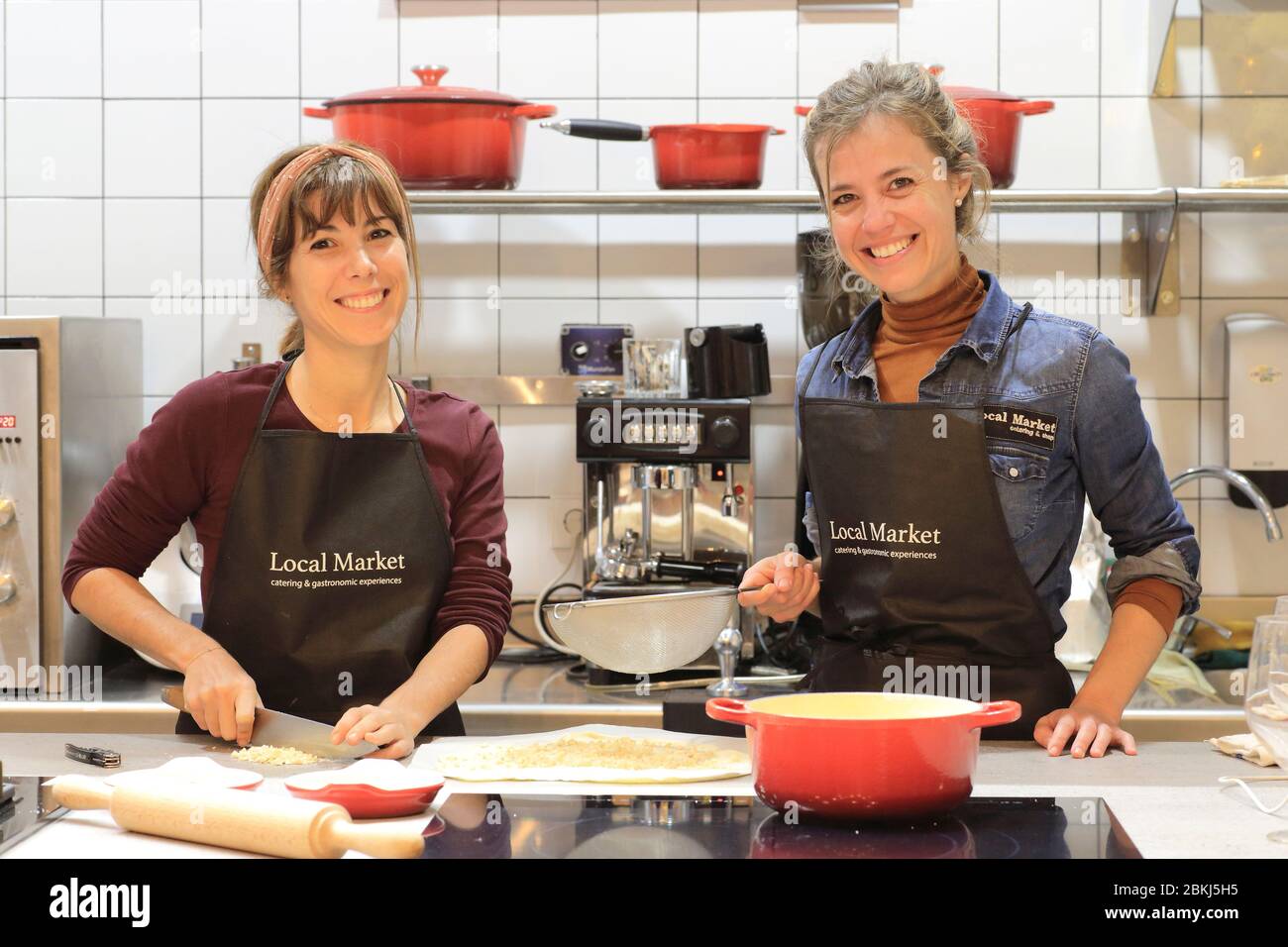 Spanien, Katalonien, Girona, lokaler Markt, katalanischer Kochkurs von Mariona und Irene Bou Stockfoto