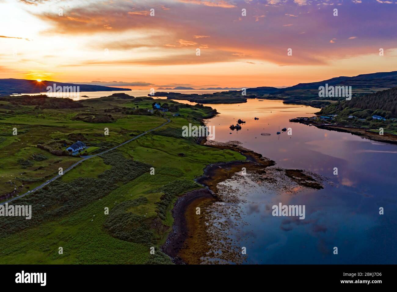 Großbritannien, Schottland, Highlands, Hebrides, Isle of Skye, Loch Dunvegan Stockfoto