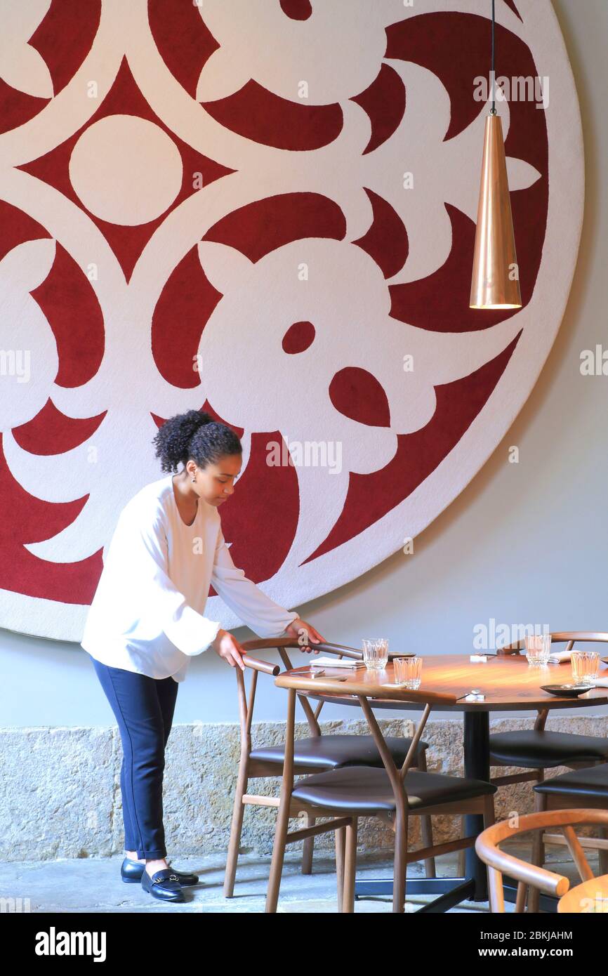 Portugal, Lissabon, Chiado, Alma Gourmet-Restaurant (2 Michelin-Sterne) von Küchenchef Henrique Sà Pessoa und in einem Lagerhaus aus dem 18. Jahrhundert installiert Stockfoto
