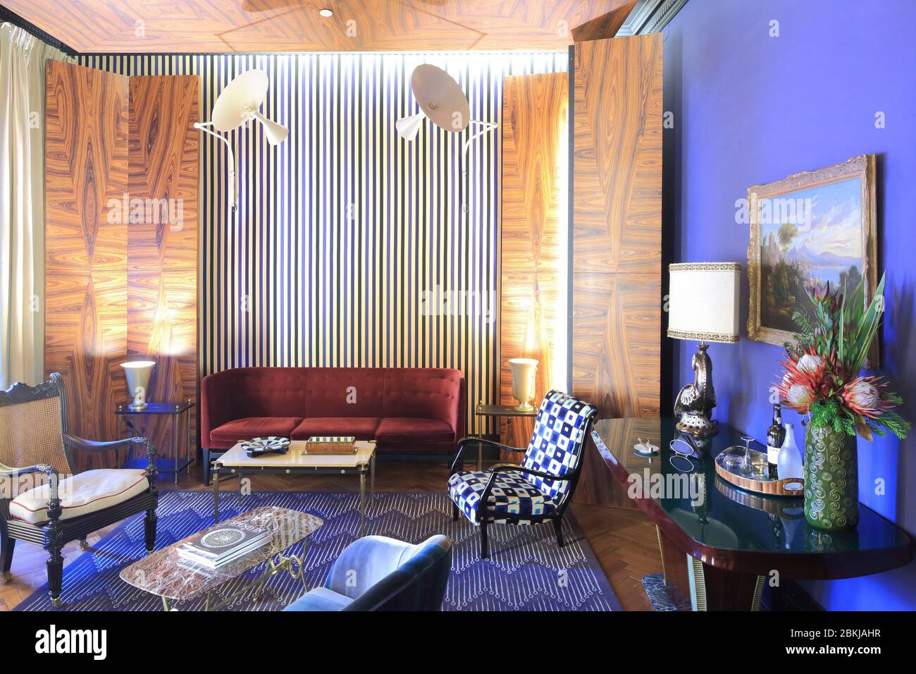 Portugal, Lissabon, Avenida da Liberdade, Valverde Hotel, Luxushotel 2014 eröffnet, Lobby Stockfoto