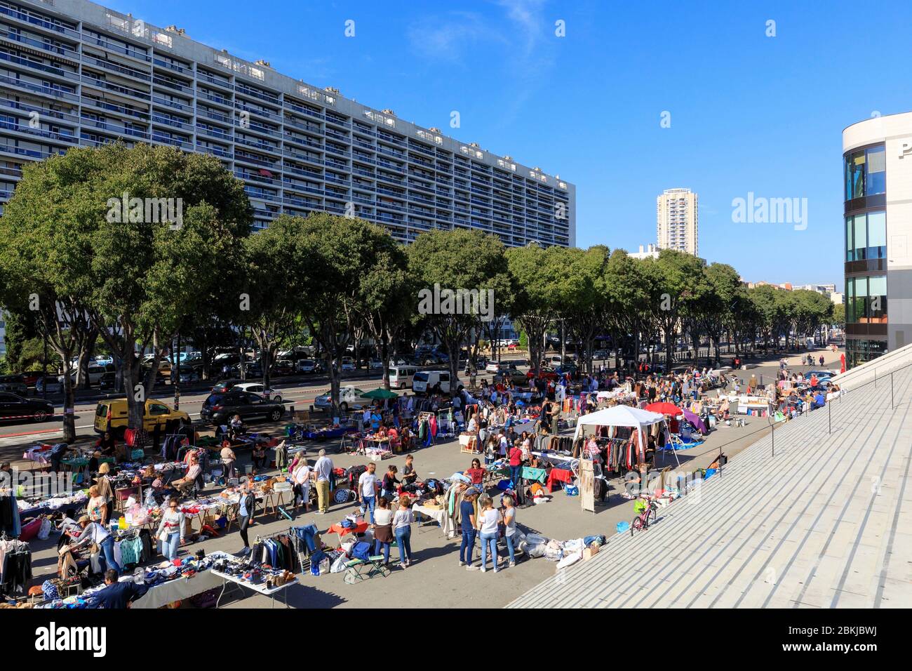 Frankreich, Bouches du Rhone, Marseille, 8. Arrondissement, Rond Point du Prado, Boulevard Michelet, vide grenier Stockfoto