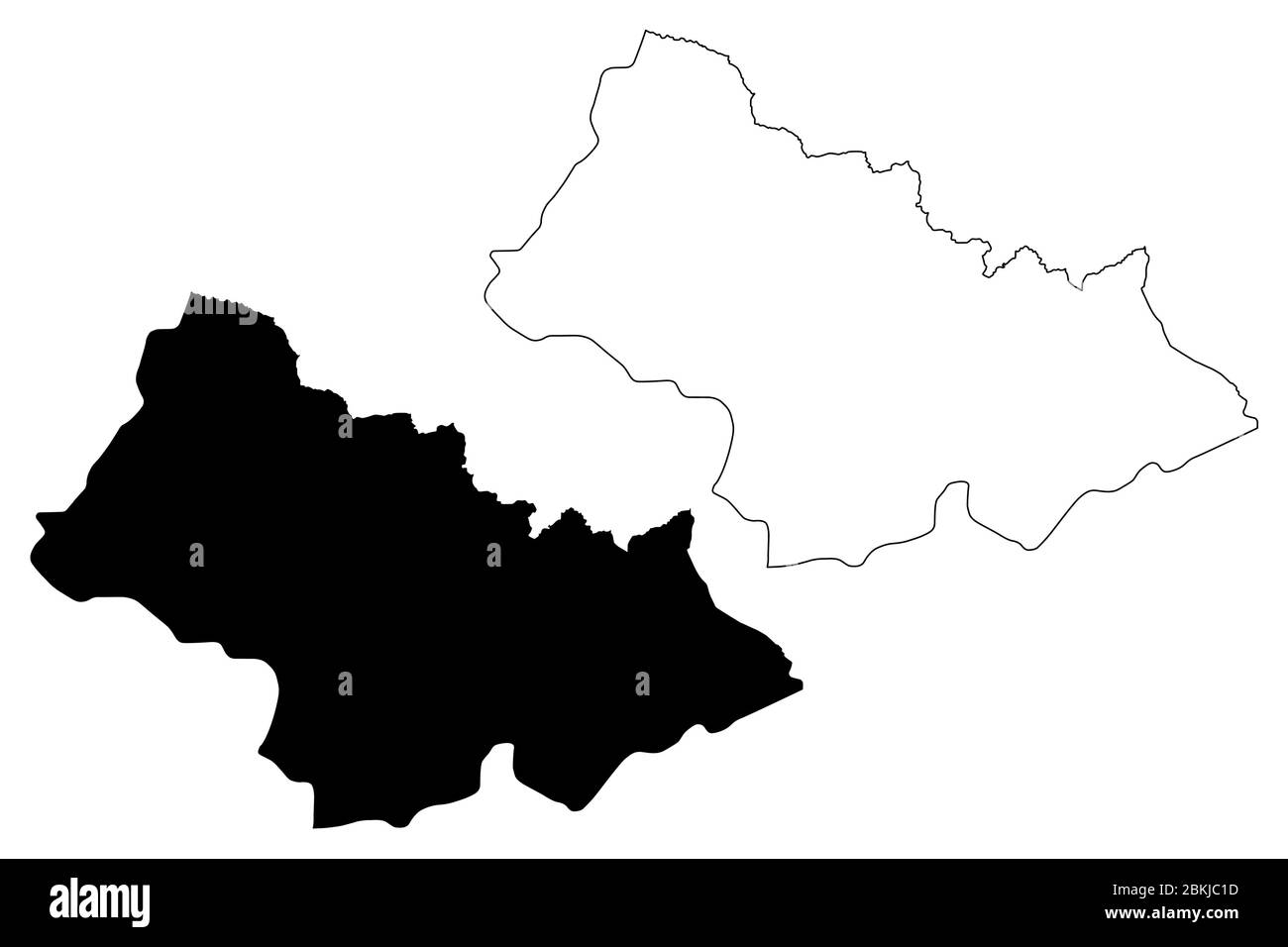 Bijelo Polje Gemeinde (Montenegro, Gemeinden von Montenegro) Karte Vektor-Illustration, Skizze Skizze Bijelo Polje Karte Stock Vektor