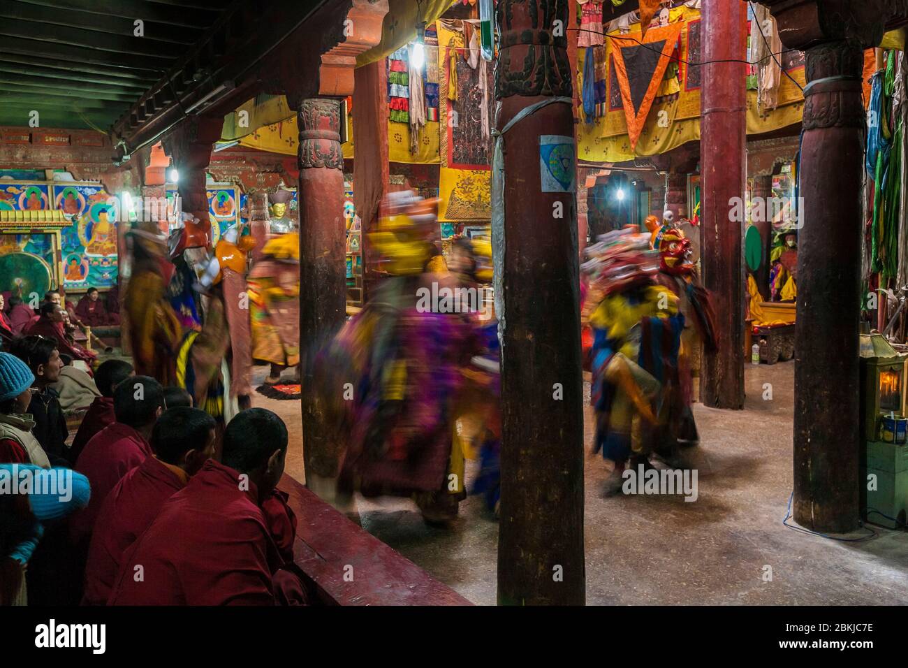 Indien, Jammu und Kaschmir, Ladakh, Hemis Gompa, Maskentanz, Höhe 3600 Meter Stockfoto