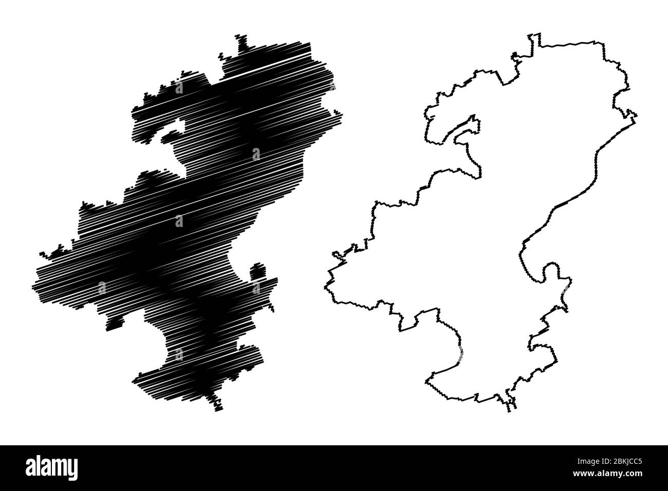 Ulmer Stadt (Bundesrepublik Deutschland, Baden-Württemberg) Kartenvektorillustration, Skizze Stadt Ulm Karte Stock Vektor