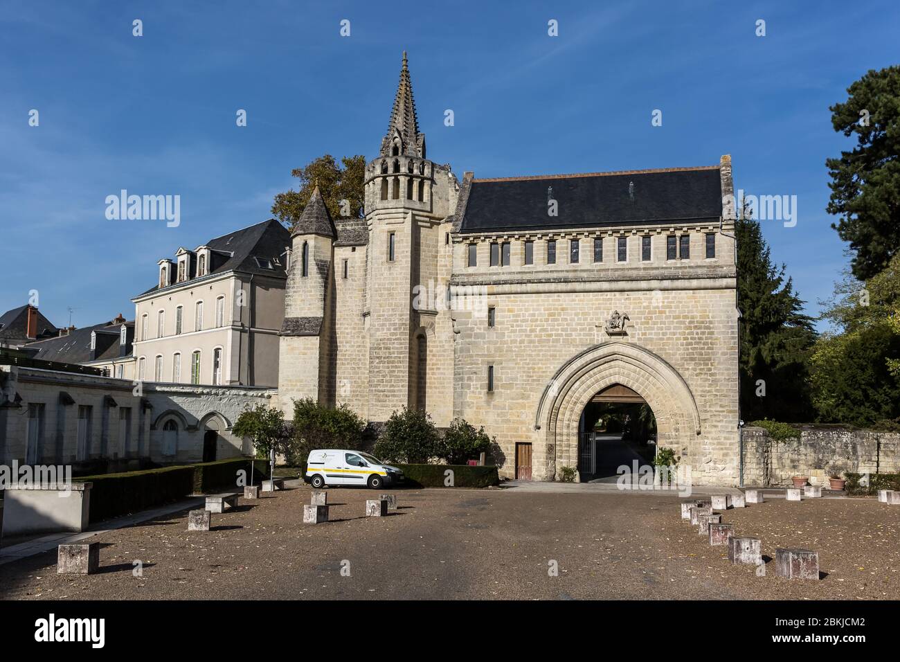 Frankreich, Indre et Loire, Loire-Tal als Weltkulturerbe der UNESCO, Tours, private Institution Saint Martin, La Crosse Portal Stockfoto