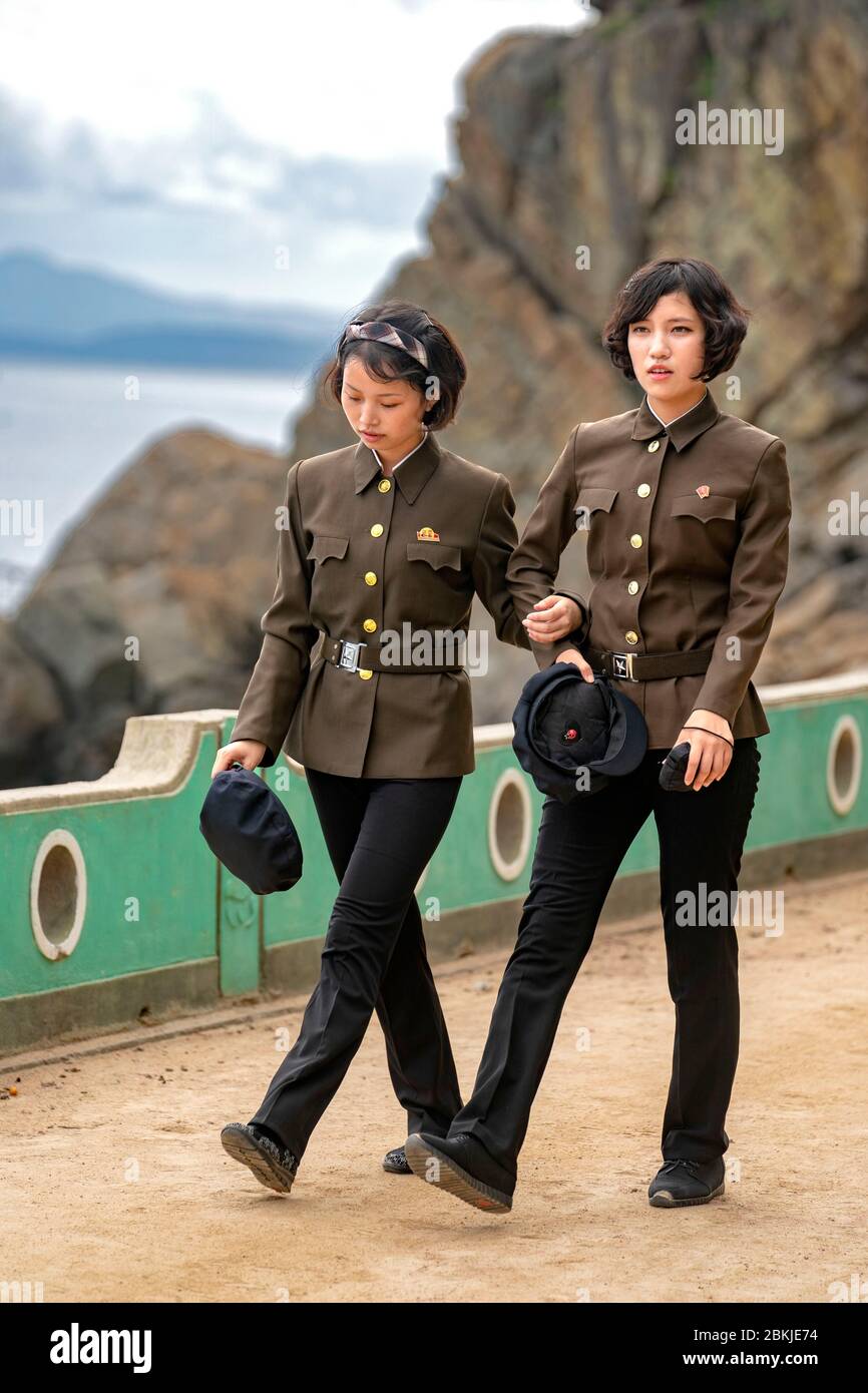 Nordkorea, Kyongson County, Yomboon Revolutionary Site, ein Tag für die jungen Studenten der Militärschule Stockfoto