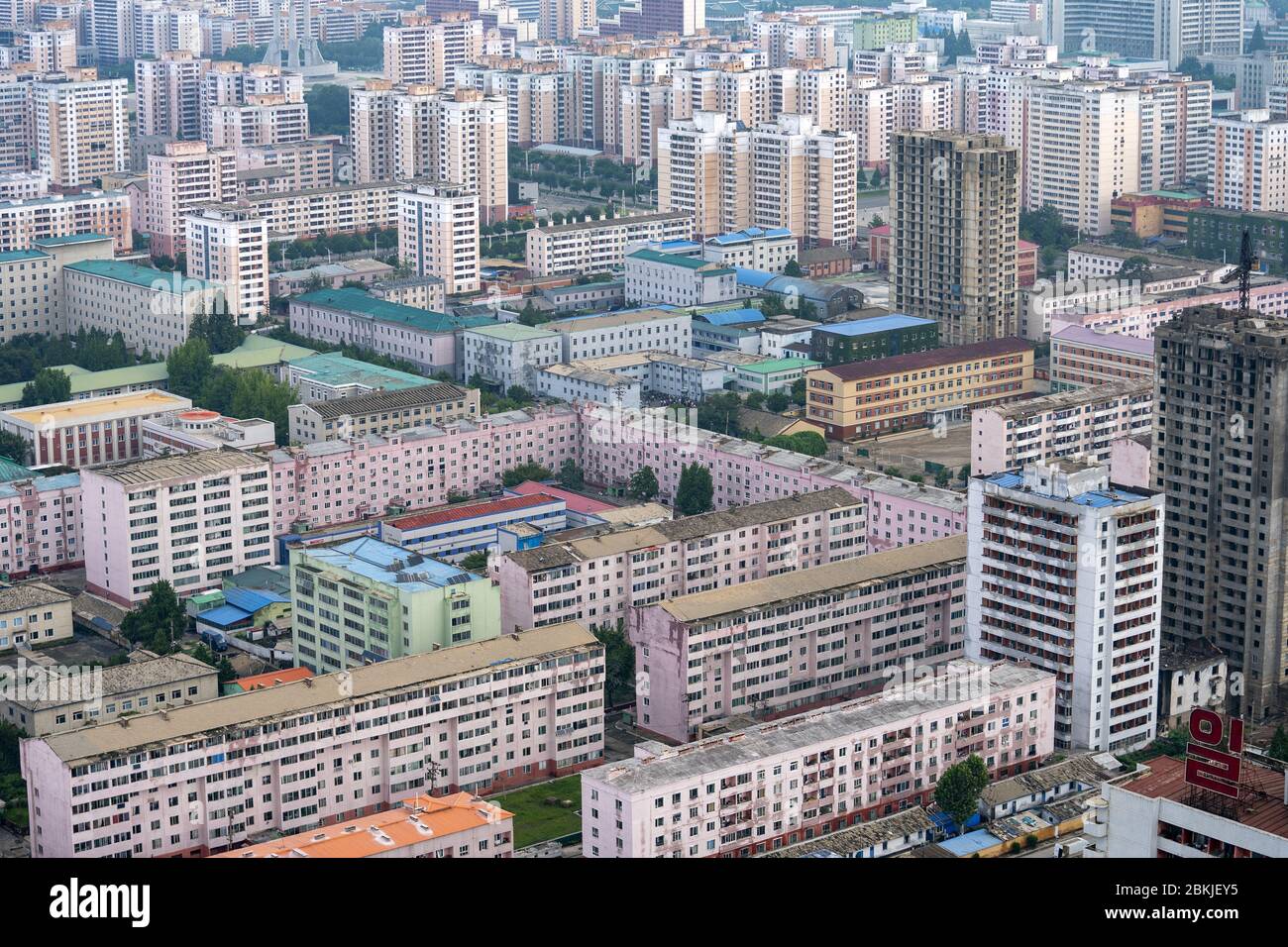 Nordkorea, Pjöngjang, Gesamtansicht Stockfoto
