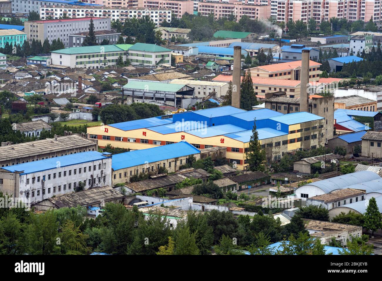 Nordkorea, Pjöngjang, Gesamtansicht Stockfoto
