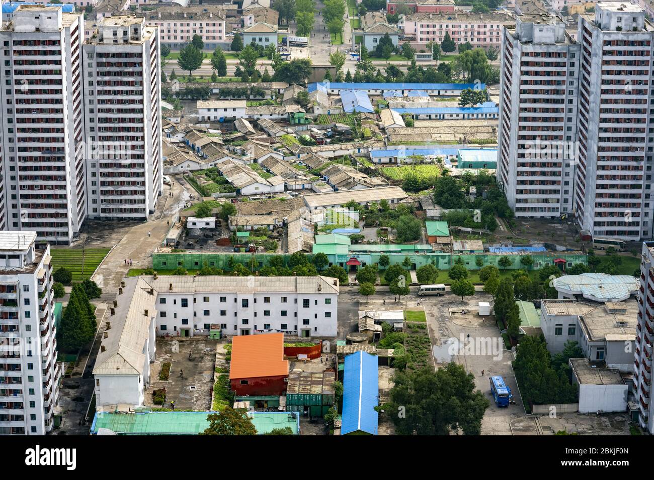 Nordkorea, Pjöngjang, Gesamtansicht Stockfoto