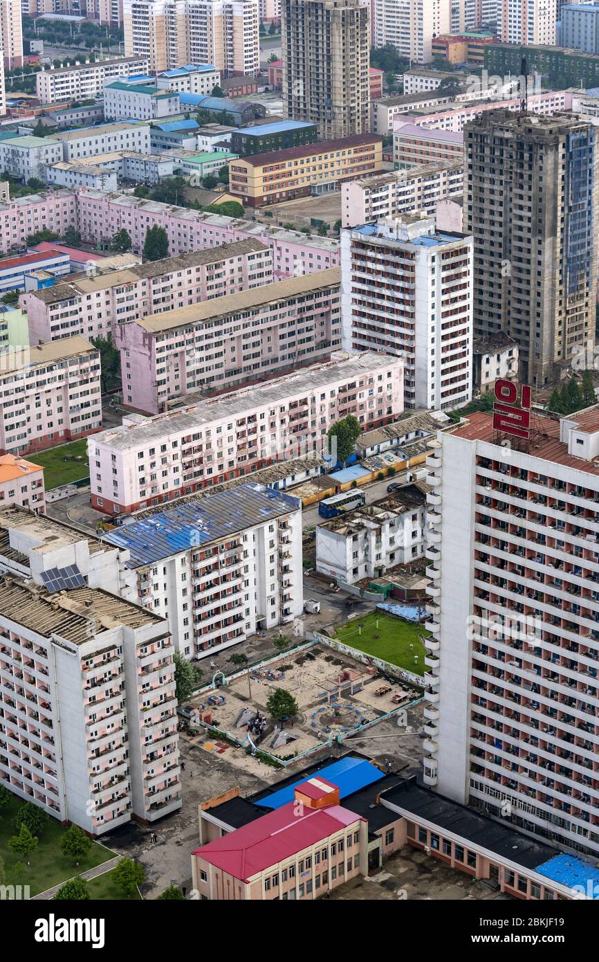 Nordkorea, Pjöngjang, Gesamtansicht Stockfoto