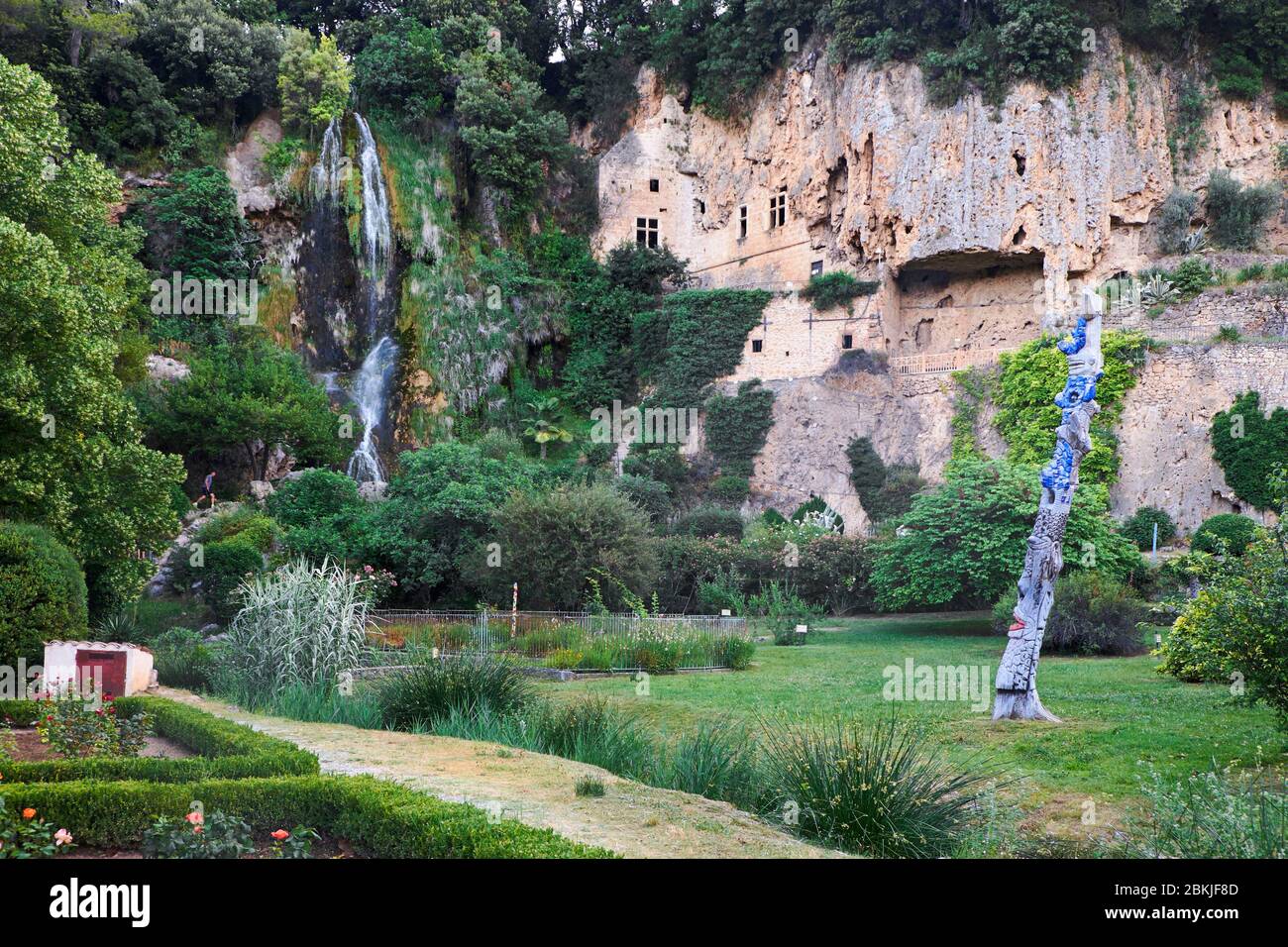 Frankreich, Var, Villecroze, der Wasserfall, der Park und die Höhlenwelt Stockfoto