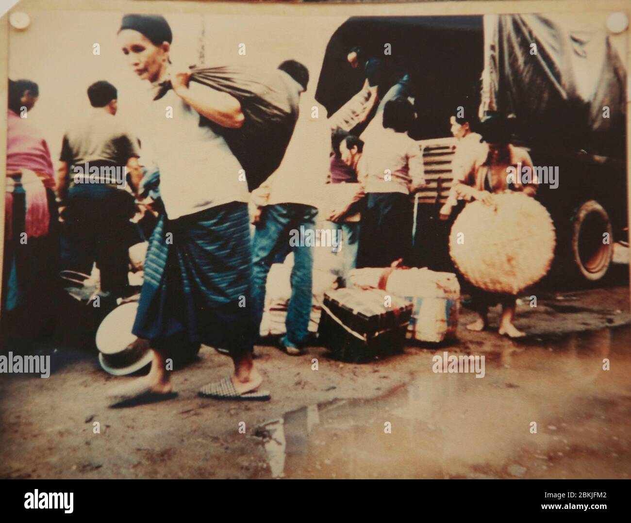 Frankreich, Guyana, Ankunft der ersten Hmong-Flüchtlinge im Jahr 1979 Stockfoto