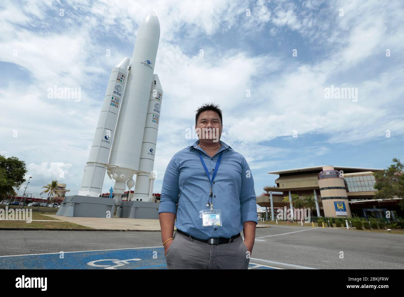 Frankreich, Guyana, Kourou, Stephane Siong, Ingenieur des Weltraumzentrums Hmong Stockfoto