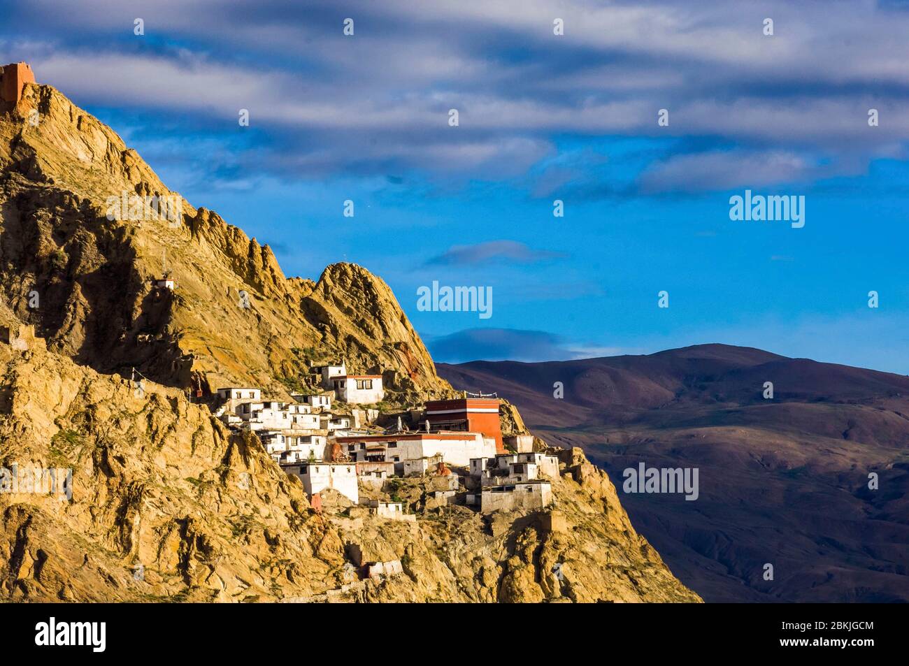 China, Zentraltibet, Ü Tsang, die Zitadelle von Shegar und das Kloster bombardierten die Kulturrevolution Stockfoto