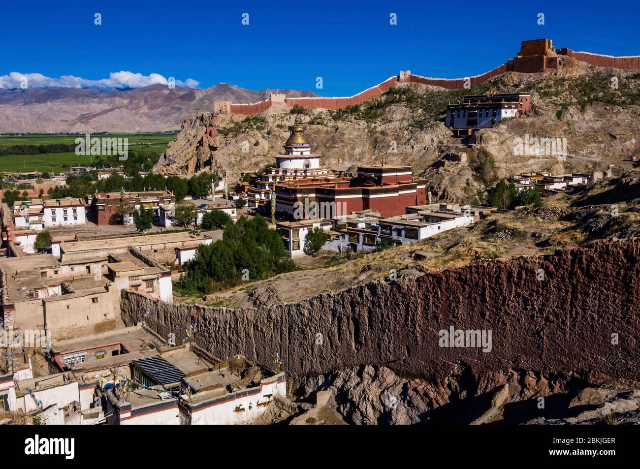 China, Zentraltibet, Ü Tsang, Gyantse, Pelkor Chöde Kloster, große chörten der vielfachen ornated Kapellen, oder Kumbum, aus dem 15. Jahrhundert Stockfoto