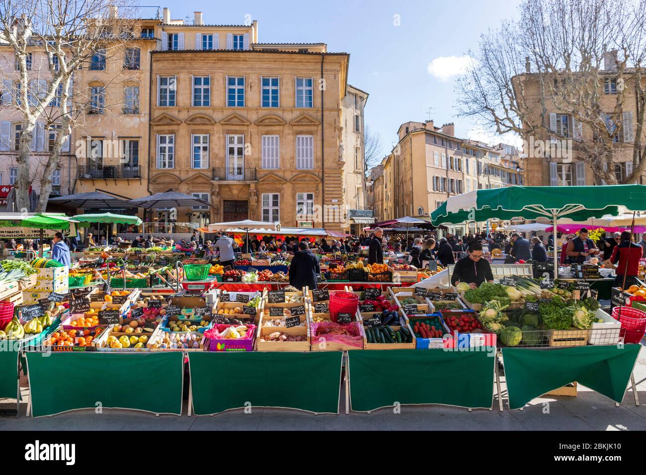 Frankreich, Bouches-du-Rhône, Aix-en-Provence, Place de Verdun, Obst- und Gemüsemarkt Stockfoto