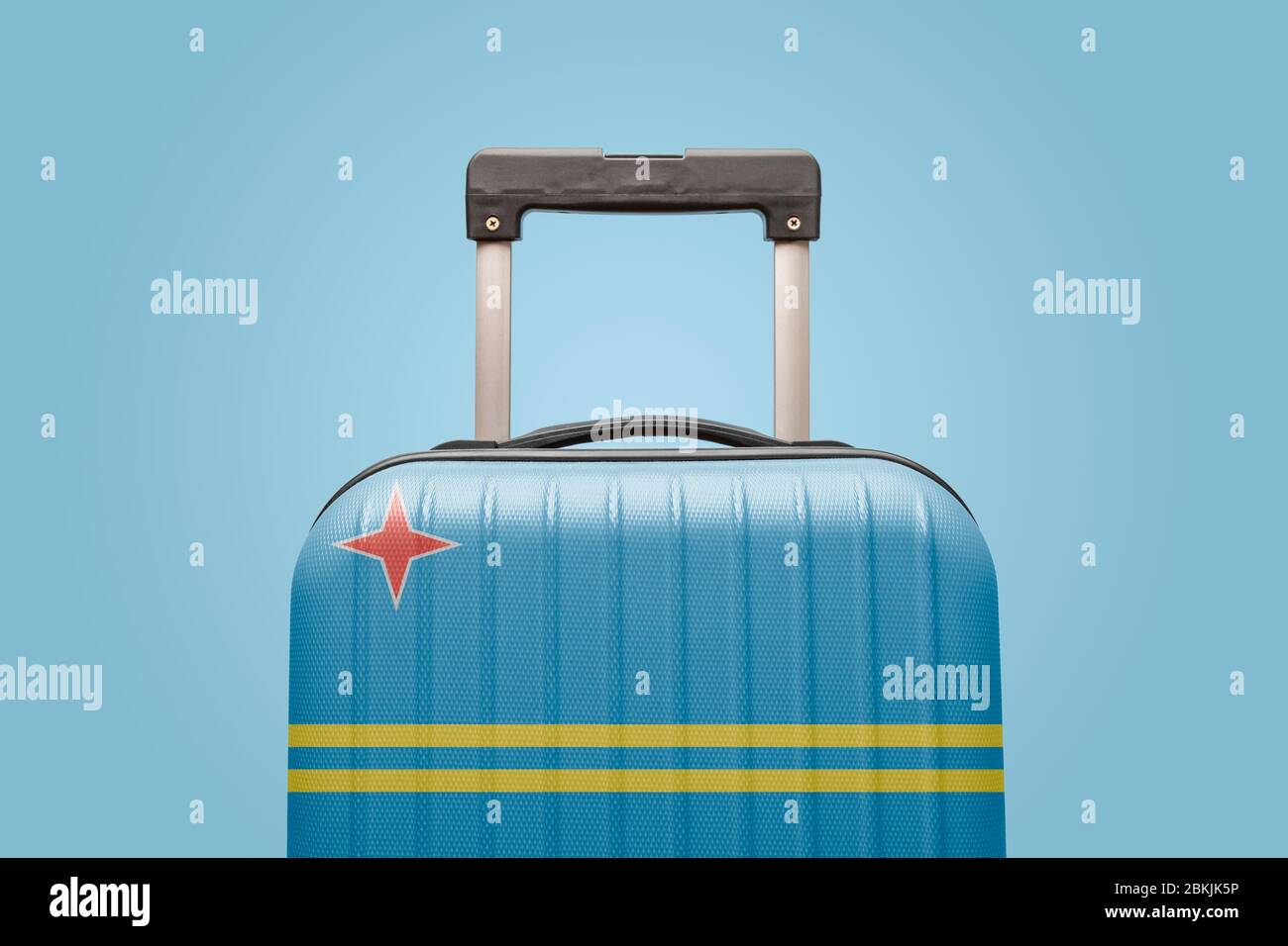 Koffer mit Aruba Flagge Design Reise Caribbean America Konzept. Stockfoto