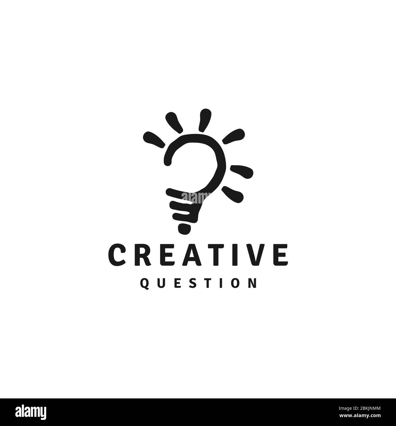 Vintage Hipster Licht Lampe Logo mit Fragezeichen-Symbol Stock Vektor